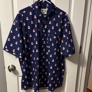RSVLTS Men's Navy Shirt with Shark Fin Print